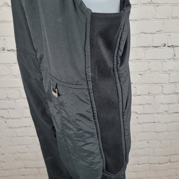 Lift Seven Black Front Zip Adjustable Lined Padded Snow Bib Pants Large L - Picture 9 of 14